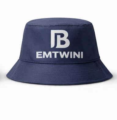 EMTWINI Bucket hat with and without the B logo